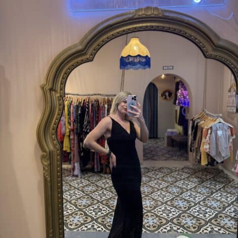 Lotus knitted black dress