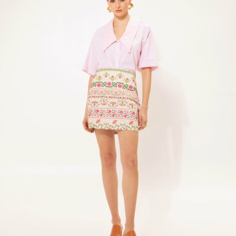 STRAIGHT-LINE MINI SKIRT FOLKLORE