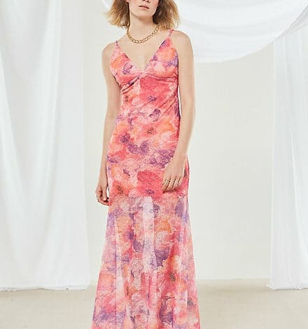 Marigold knitted floral dress