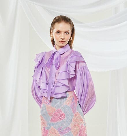 Lily ruffle lilac shirt
