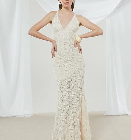 Daphne knitted ecru dress