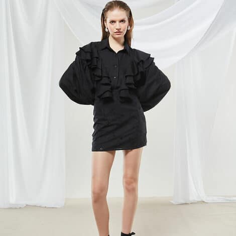 Aster broderie mini black skirt