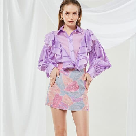 Clementine brocade mini skirt