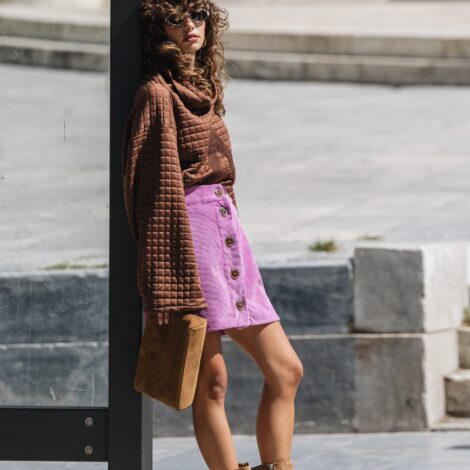 Blush mini skirt
